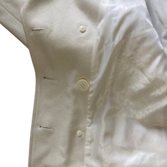 Guess Trench Coat NWOT Wool Off-White Lined Double Breasted w Collar, size XL - Picture 8 of 13